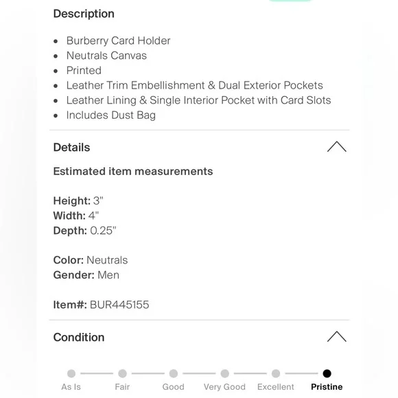 Burberry Card Holder Tartan Plaid Tan Neutral NWT - Picture 3 of 8